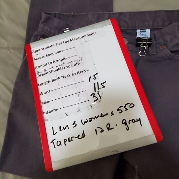 Vintage Levi's 550 Tapered Mom Jeans Womens 12 Gray Relaxed Fit Hi Rise Zip USA - Picture 9 of 9